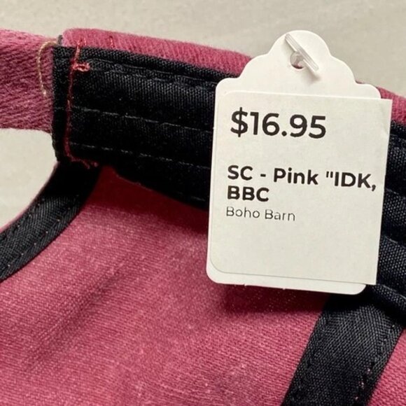 IDK. IDC. IDGAF. Low Profile Hat Red Vintage Washed 6 Panel Adjustable Cap NWT - Picture 6 of 8